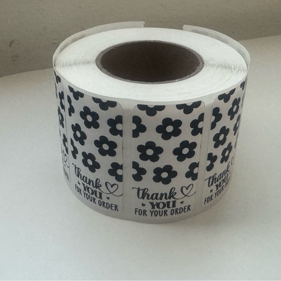 100 Floral Soft Edge Rectangle Thank You Stickers | thank you for your order - Picture 13 of 15